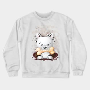 Puppy Playing In Mud Crewneck Sweatshirt